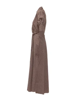 Alexandra Striped Midi Dress with Belt
