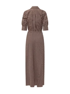 Alexandra Striped Midi Dress with Belt