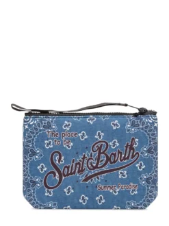 Aline Pouch with Zip and Paisley Print