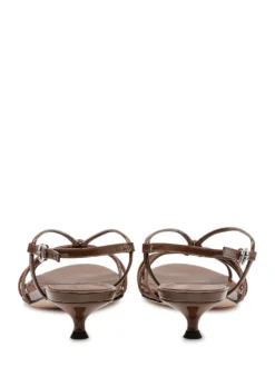 Amara Patent Sandals with Criss Cross Straps