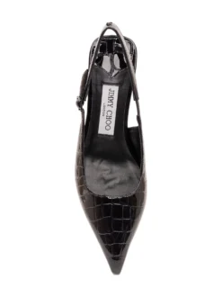 Amel Slingback Pumps with Crocodile Pattern