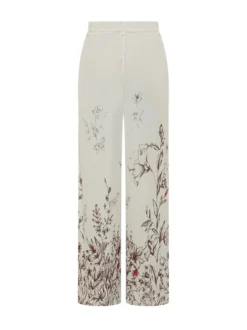 Angeline Wide Leg Trousers with Floral Print