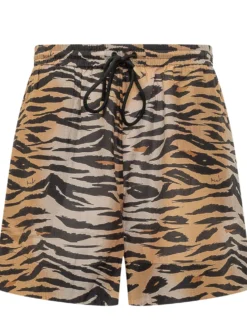 Animal Print Drawstring Shorts