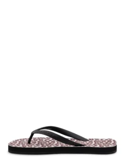Animal Print Flip Flops With Logo Detail