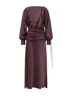Anona Satin Dress with Waist Draping