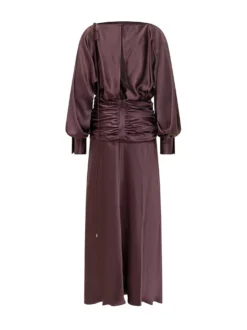Anona Satin Dress with Waist Draping