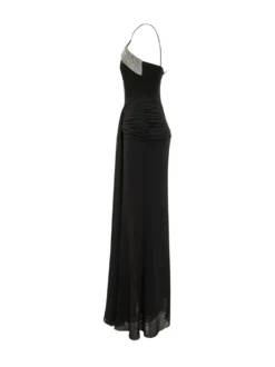 Astros Long Dress with V Neck