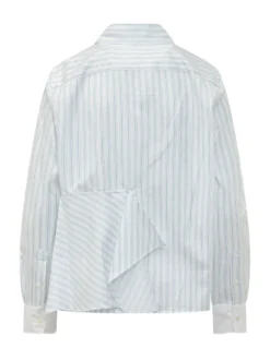 Asym Draped Shirt with Striped Pattern
