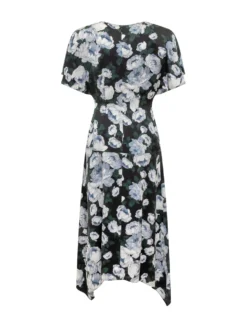 Asymmetric Floral Midi Dress