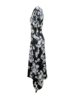 Asymmetric Floral Midi Dress