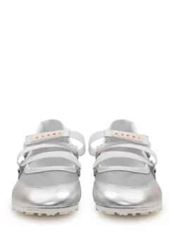 Ballet Flats with Double Strap and Mesh Insert