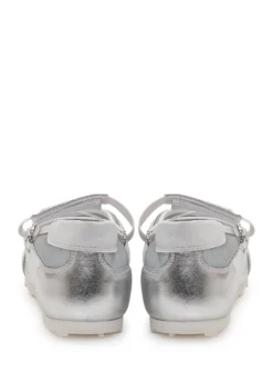 Ballet Flats with Double Strap and Mesh Insert
