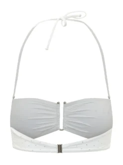 Bandeau Bikini Top with Neck Tie and Front Closure