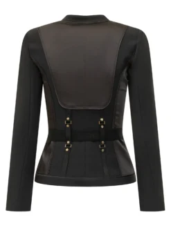 Belted Jacket with Deep Neckline
