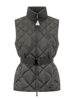 Belted Quilted Puffer Vest