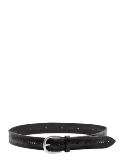 Belt with Metal Buckle and Decorative Details