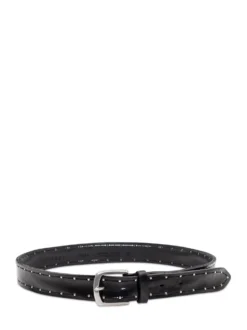 Belt with Metal Buckle and Decorative Details