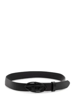 Belt with Oval Metal Buckle