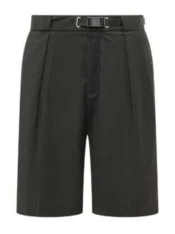 Bermuda Shorts with Belt and Pleats
