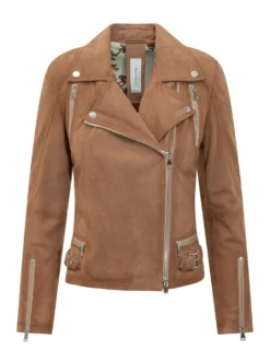 Biker Jacket with Asymmetrical Zip and Pockets