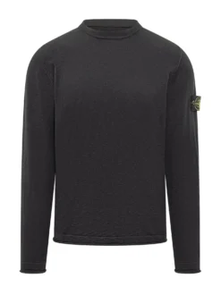 Black Crewneck Wool Knit Sweater