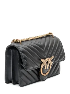 Black Love Classic Icon V Quilted Leather Bag Pinko