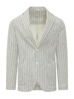 Blazer con Motivo Rigato e Tasche