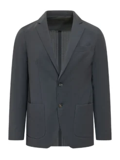 Blazer con Rever e Tasche Applicate