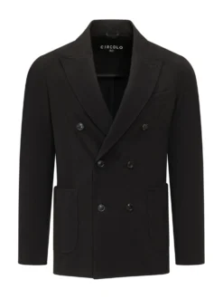 Blazer Doppiopetto in Jersey con Tasche