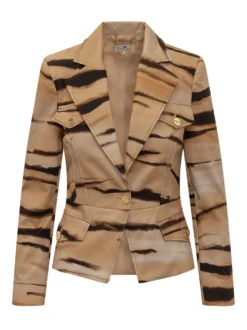 Blazer with Lapels and Abstract Pattern
