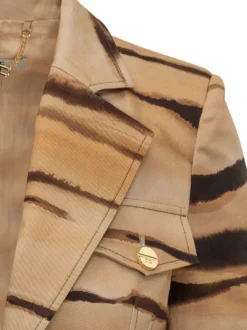 Blazer with Lapels and Abstract Pattern