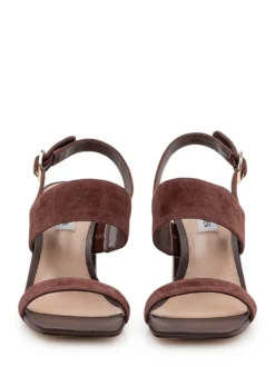 Block Heel Sandals with Ankle Strap