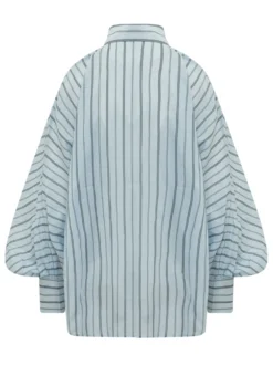 Blouse with Collar and Wide Sleeves