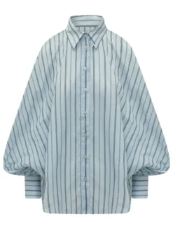Blouse with Collar and Wide Sleeves