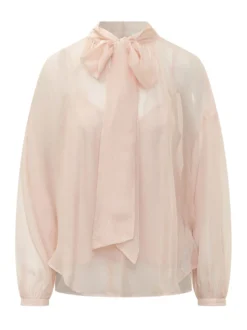 Blouse with Neck Bow