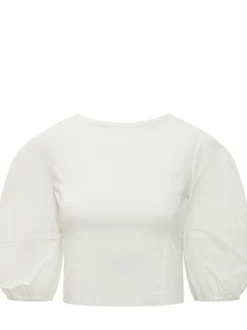 Blouse with Puff Sleeves and Elastic Cuffs