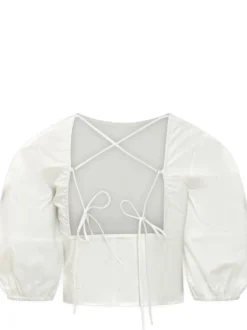 Blouse with Puff Sleeves and Elastic Cuffs
