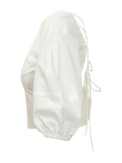 Blouse with Puff Sleeves and Elastic Cuffs