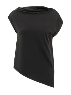 Boat Neck Top with Short Sleeves