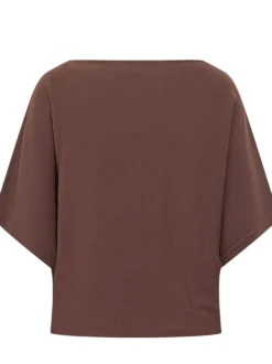 Boat Neck Top with Short Sleeves