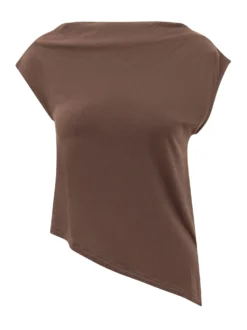 Boat Neck Top with Short Sleeves