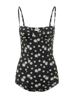 Bodysuit with Floral Print and Structured Cups