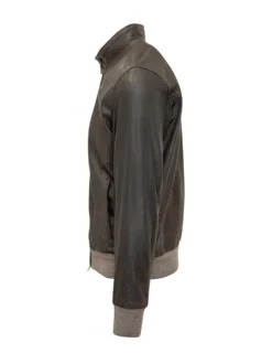 Bomber con Collo Alto e Zip