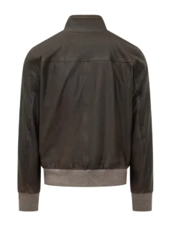 Bomber con Collo Alto e Zip