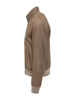 Bomber con Collo Alto e Zip