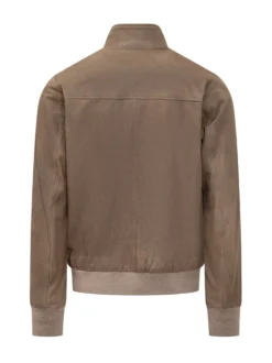 Bomber con Collo Alto e Zip