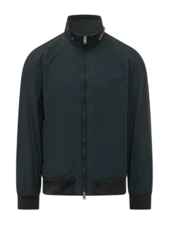 Bomber con Collo Alto e Zip