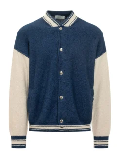 Bomber in Maglia con Bottoni