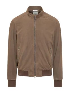 Bomber in Suede con Zip