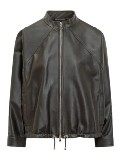 Bomber Jacket with Zip and Drawstring